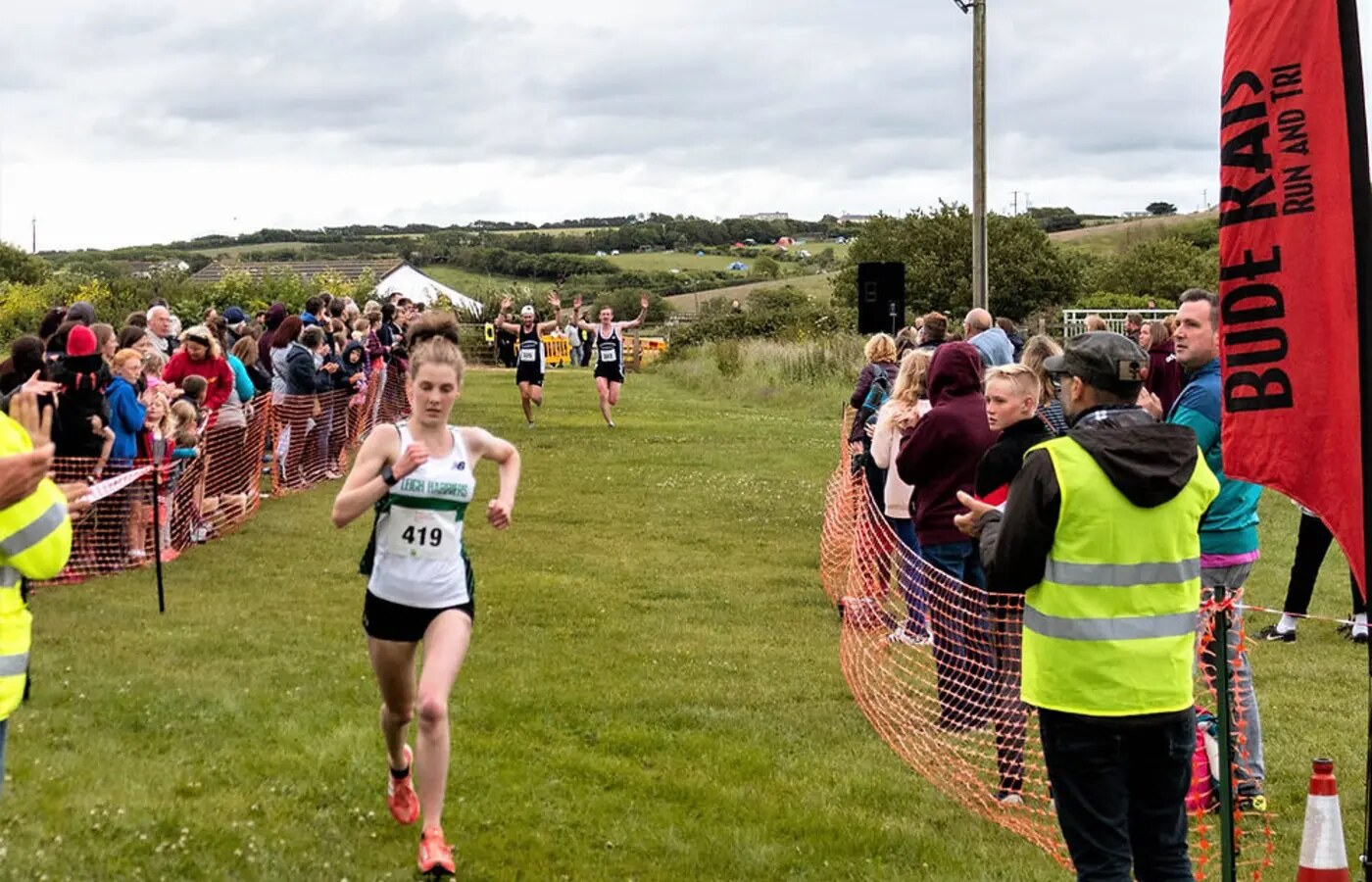 Runners finishing the Bude Lifeboat Run organised by Bude RATs