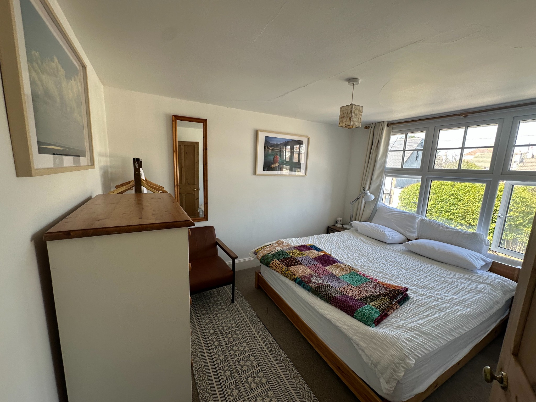 Freshly prepared main king bedroom at Bude Surf Shack in Flexbury, Bude
